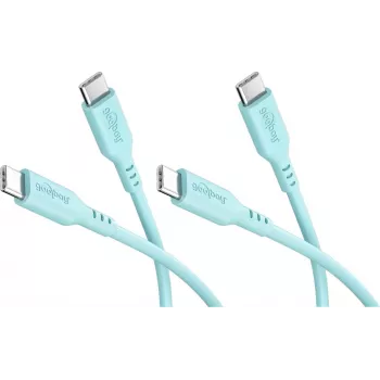 Goobay set 2x cavo in silicone USB-C, 1,5 m, turchese (81248)