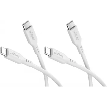 Goobay set 2x cavo in silicone USB-C, 1,5 m, bianco (81244)