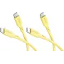 Goobay set 2x cavo in silicone USB-C, 1,5 m, giallo (81243)