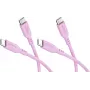 Goobay set di 2 cavi in silicone USB-C a USB-C, 1,5 m, rosa (81251)