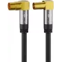 Goobay Cavo antenna TV 10 m, schermatura quadrupla, 135 dB, connettori coassiali angolari dorati, nero 70475