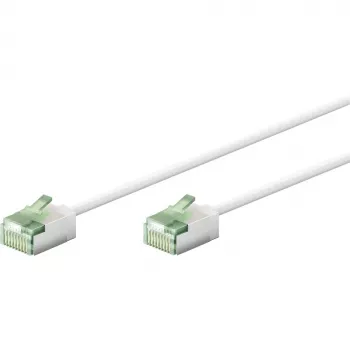 Goobay cavo patch CAT 8.1 Slim U/FTP ultraflex, 0,5 m, bianco, connettori extra-corti, 40 Gbps 74359