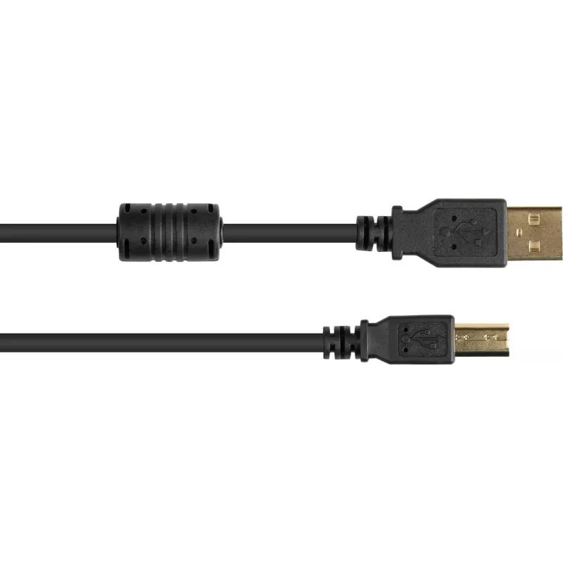 Good Connections Cavo USB 2.0 A su B con nucleo in ferrite, dorato, nero, 1m