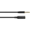 GoodConnections cavo prolunga audio TRRS 3,5mm a 4 poli, connettore maschio a femmina, 3m, nero AS-35V4B3