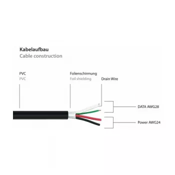 GoodConnections Alcasa UK20P-AEA-020S cavo di prolunga USB 2.0, connettore maschio USB-A a connettore femmina USB-A, 2 m, nero