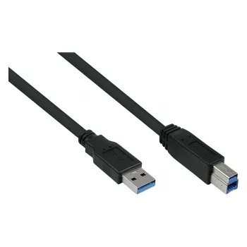 GoodConnections Alcasa UK30P-AB-005S cavo USB 3.2 Gen 1, USB-A a USB-B, 0,5 m, nero