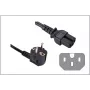 GoodConnections Cavo di alimentazione angolare Schuko a IEC-C15, 1,8m, nero, 10A/250V, H05VV-F, apparecchi a calore 1501-18