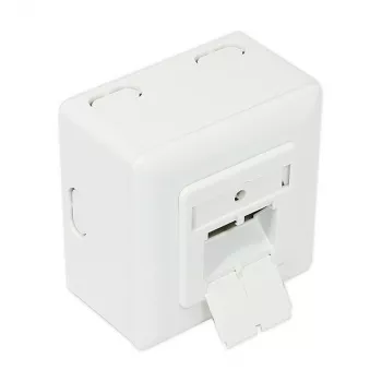 GoodConnections presa di rete Cat.6, 2xRJ45, schermata, da parete, ingresso cavo verticale, bianco segnale RAL9003 (GC-N0026)