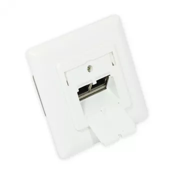 GoodConnections presa di rete a parete Cat.6A 2xRJ45 schermata da incasso ingresso cavo verticale bianco segnale RAL9003