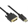 GoodConnections Cavo di collegamento DisplayPort su DVI-D 24+1 - Contatti placcati oro 24K - OFC - Nero - 5 m