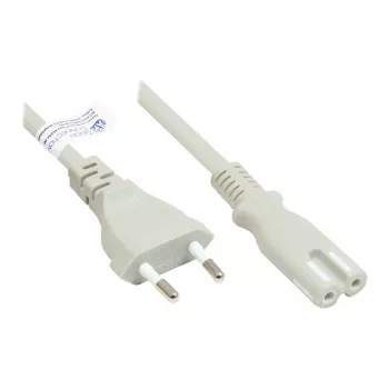 GoodConnections cavo di alimentazione euro spina tipo C (dritta) a connettore femmina C7/euro 8 (dritta), grigio, 0,75 mm², 5 m, Good Connections® (P0370-GR050)
