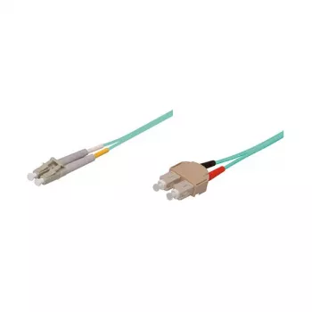 GoodConnections Cavo patch in fibra ottica duplex OM3 multimodale 50/125 µm LC/SC, LSZH, polarità reversibile, 5m, aqua