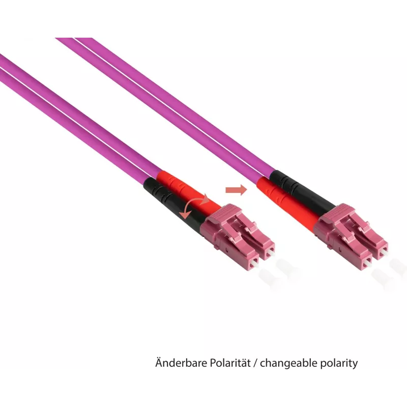 GoodConnections cavo patch in fibra ottica LC/LC Duplex OM4 multimodale, 2 m, aqua, LSZH LW-802LC4