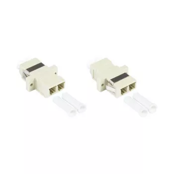 GoodConnections adattatore in fibra ottica LC/UPC a LC/UPC duplex, OM2 multimodale, bussola in ceramica, custodia in plastica con flangia, grigio (LW-K202)