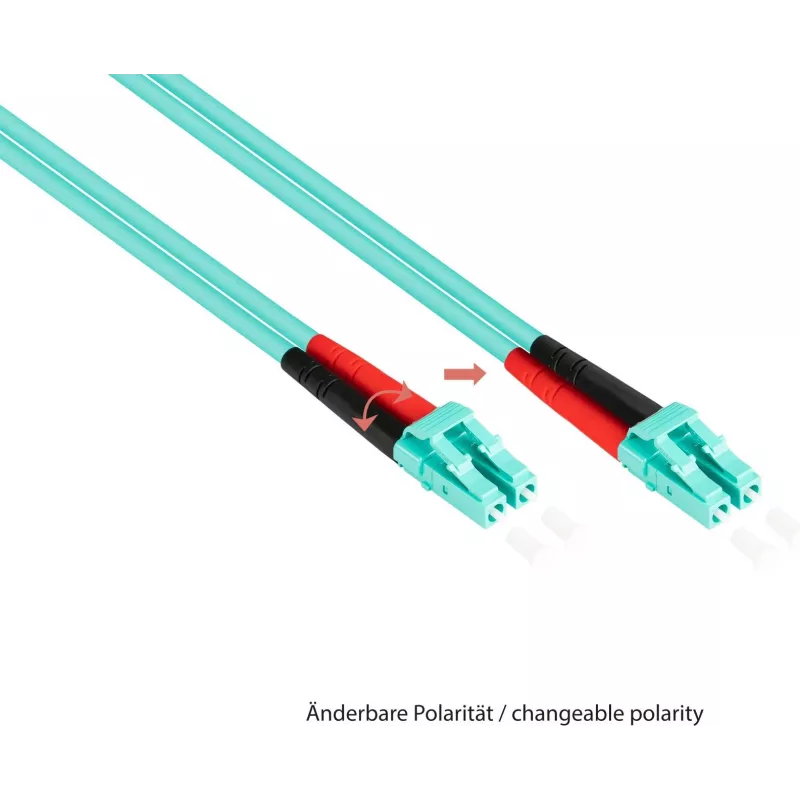 GoodConnections cavo patch in fibra ottica OM3 Duplex Multimode LC/ST, 50/125, LSZH, polarità intercambiabile, 1m