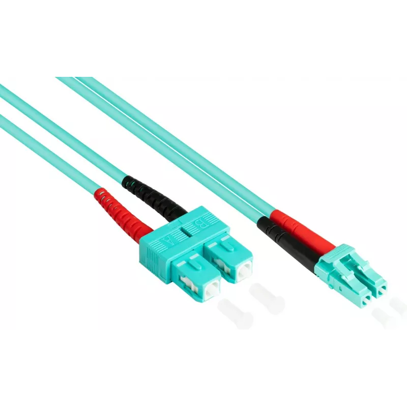 GoodConnections cavo patch in fibra ottica OM3 duplex multimodale SC su LC, 50/125 µm, 1m, LSZH acqua LW-801LS3