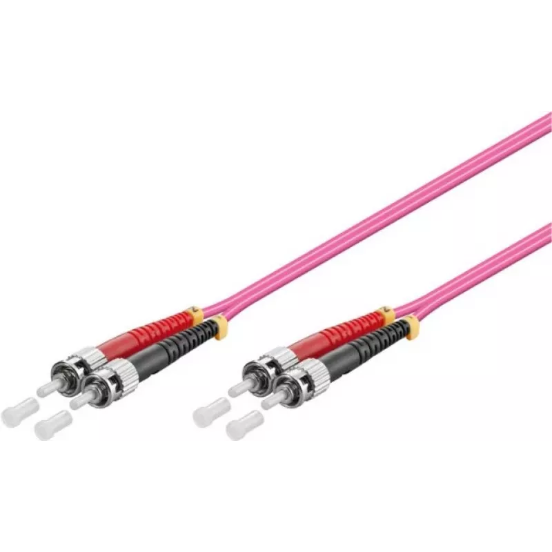 GoodConnections cavo patch in fibra ottica OM4 ST a ST multimodale duplex, 7,5 m, LSZH, viola LW-8075ST4