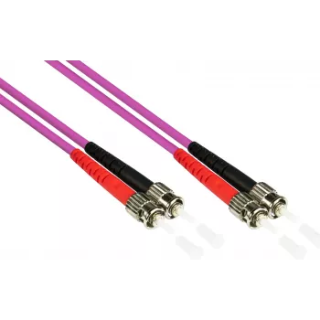 GoodConnections cavo patch in fibra ottica OM4 ST a ST multimodale duplex, 7,5 m, LSZH, viola LW-8075ST4