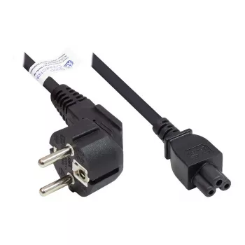 GoodConnections P0105-S018 cavo di alimentazione 1,8 m – connettore maschio Schuko tipo E+F a IEC C5 trifoglio – H05VV-F – 250 V 2,5 A – nero
