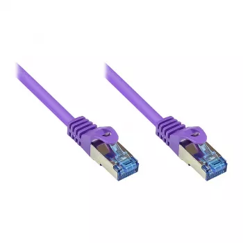 GoodConnections RNS Cavo patch Cat. 6A S/FTP con protezione linguetta, halogen-free, 500 MHz, viola, 20 m