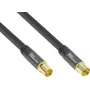 GoodConnections cavo antenna SmartFLEX, connettore maschio coax IEC su connettore femmina, dorato, quadrupla schermatura, attenuazione di schermatura 120 dB, nero, 30 m (GC-M2060)