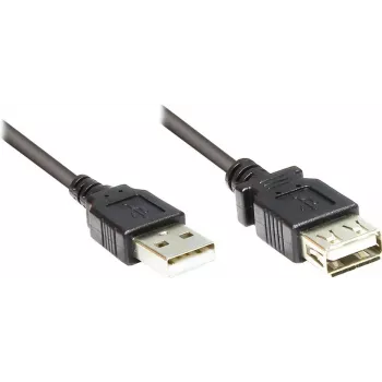GoodConnections Cavo di prolunga USB 2.0 Type-A maschio su femmina, nero, 0,3 m