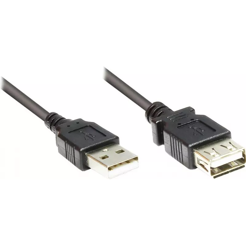 GoodConnections Cavo di prolunga USB 2.0 Type-A maschio su femmina, nero, 0,3 m