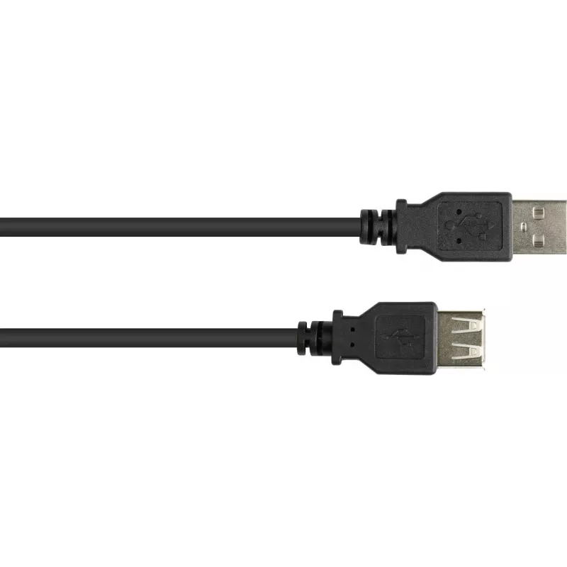 GoodConnections Cavo di prolunga USB 2.0 Type-A maschio su femmina, nero, 0,3 m