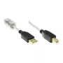 Good Connections cavo USB 2.0 di alta qualità con nucleo in ferrite e contatti dorati, trasparente, 5 m
