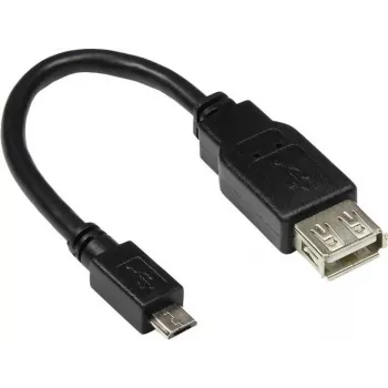 GoodConnections cavo adattatore USB-OTG, Micro-USB Type-B maschio a USB Type-A femmina, USB 2.0, 0,1 m, nero