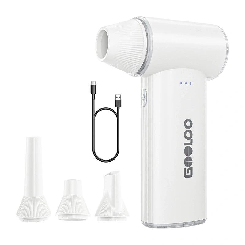 GOOLOO F3 soffiatore elettrico, motore brushless, 150 000 giri/min, 5000mAh, 52 m/s, bianco