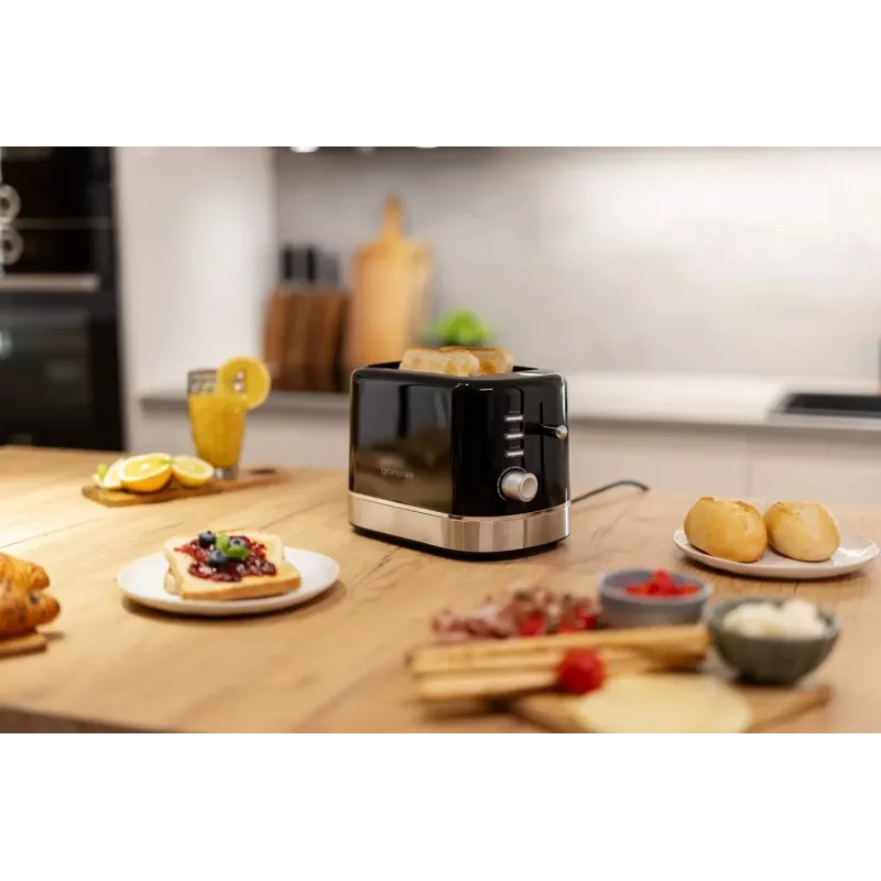 Gorenje T800DB tostapane 2 fette, 800 W, 7 livelli di doratura, nero