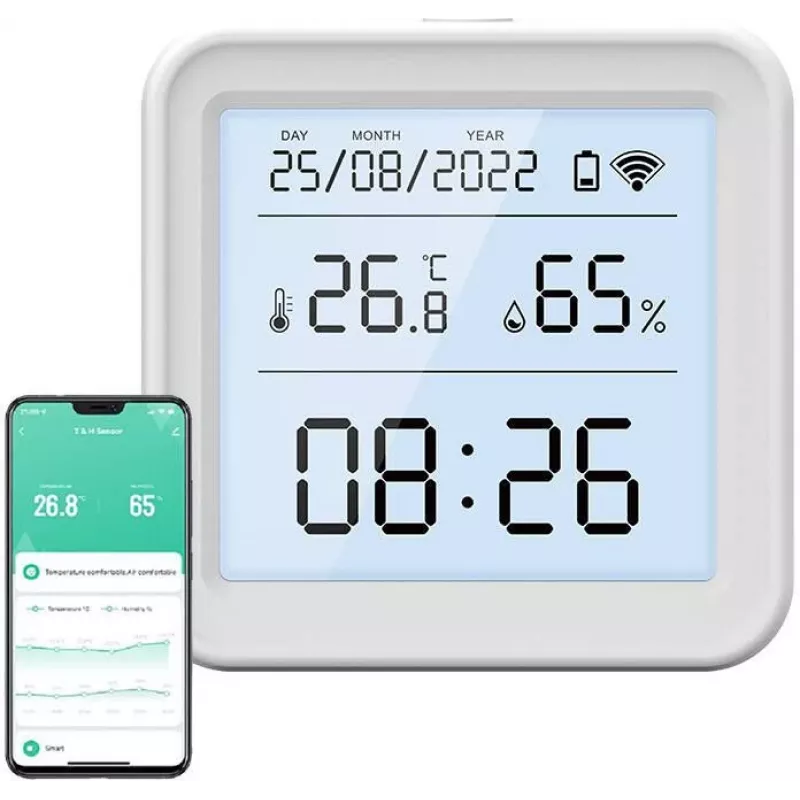 Gosund S6 sensore smart Wi-Fi di temperatura e umidità con display LCD, compatibile Tuya