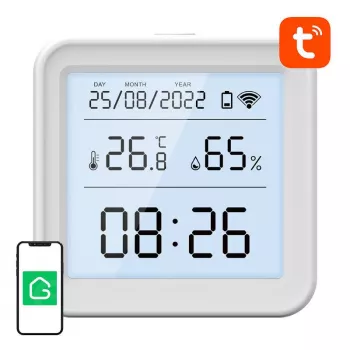 Gosund S6 sensore smart Wi-Fi di temperatura e umidità con display LCD, compatibile Tuya