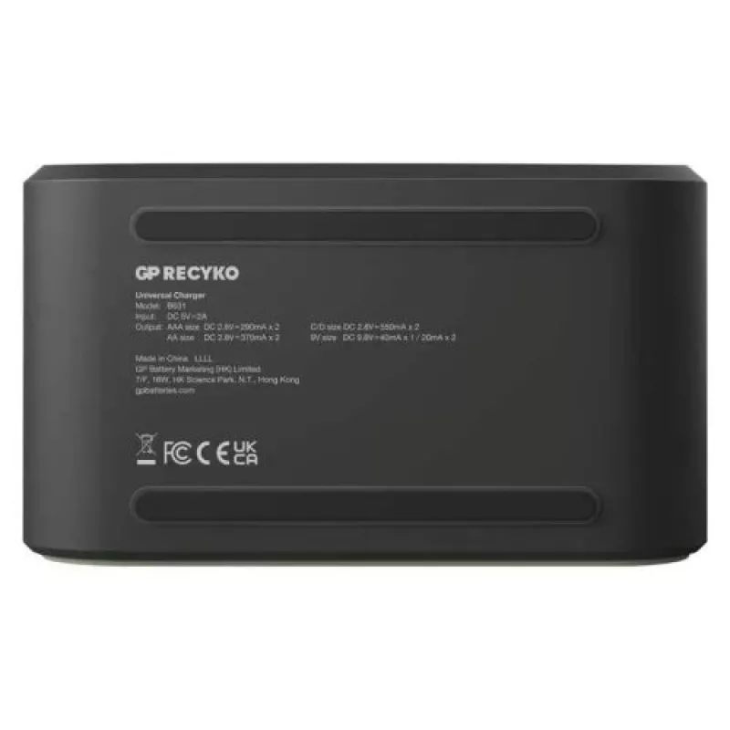 GP Caricabatterie B361 con 4 canali, 2600 mAh, 2,8 V, nero EU