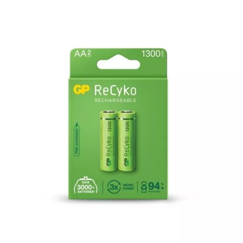 GP ReCyko Batteria ricaricabile AA 1300mAh confezione da 2 blister