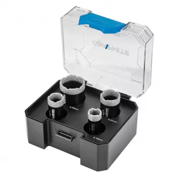 GRAPHITE set di seghe a tazza diamantate (18, 22, 27, 35 mm), 4 pezzi, filettatura M14
