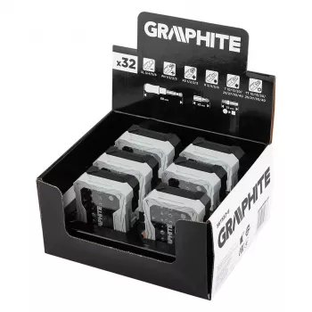 GRAPHITE Display Box 6 x 56T557 set di 32 punte con supporto magnetico