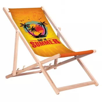 GRB GreenBlue GB183 Sdraio classico in legno di faggio con stampa Enjoy The Summer