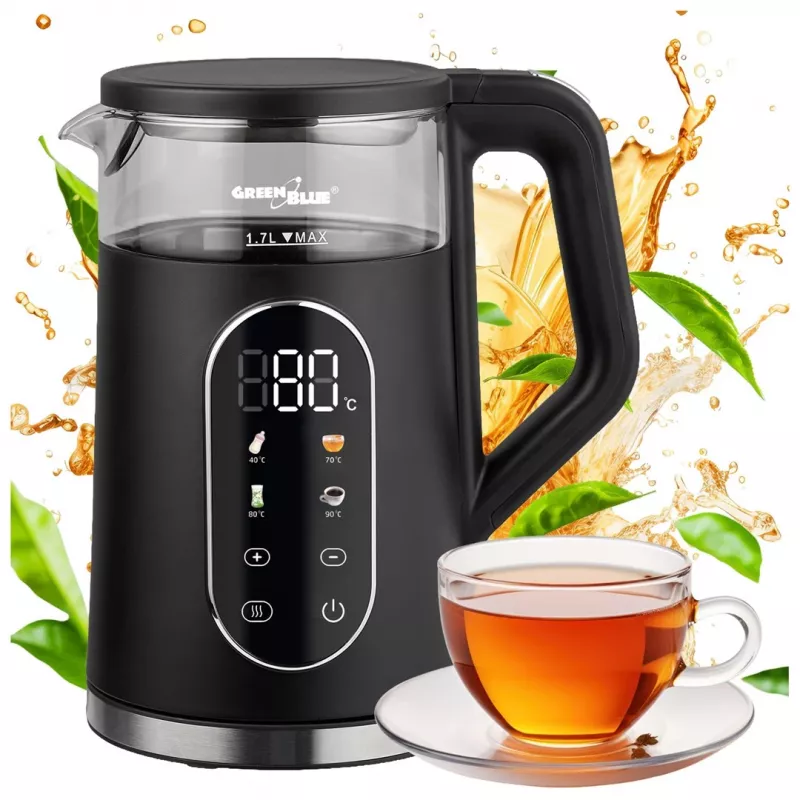 GREENBLUE bollitore senza fili GB670 B 1,7L 2200W nero/argento