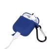 GreenGo custodia in silicone blu scuro con gancio per Apple AirPods