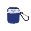 GreenGo custodia in silicone blu scuro con gancio per Apple AirPods