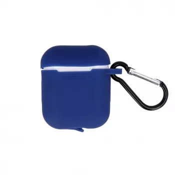 GreenGo custodia in silicone blu scuro con gancio per Apple AirPods