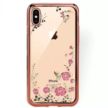 GreenGo cover posteriore per Apple iPhone XS Max Flower Rose Gold