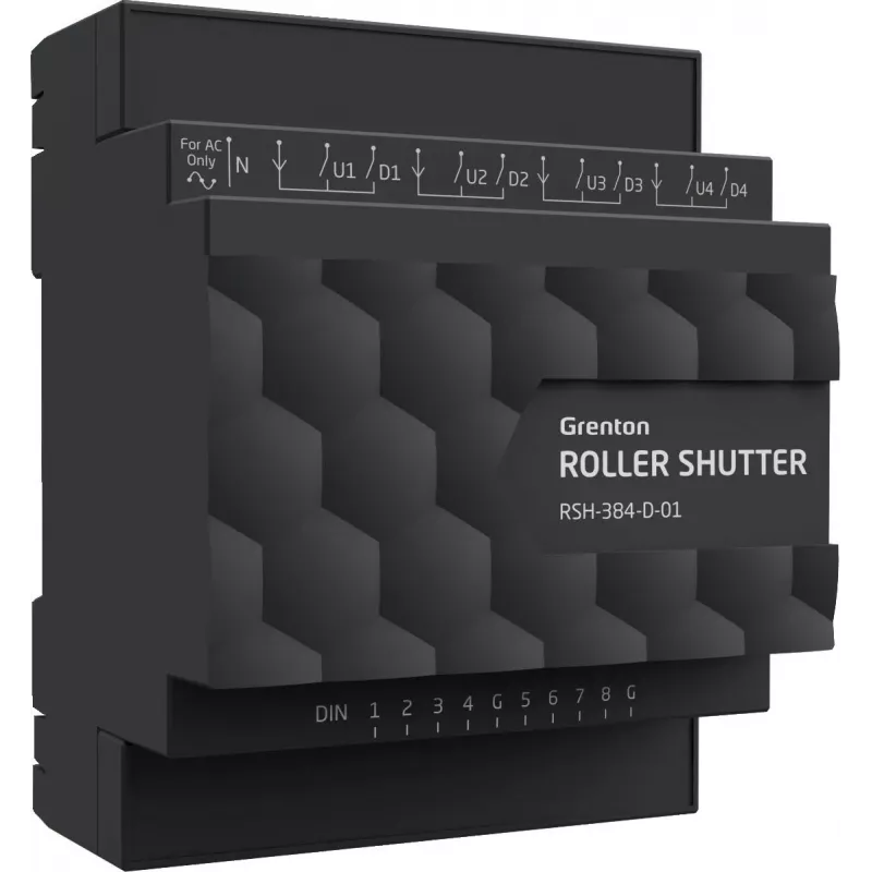 Grenton RSH-384-D-01 modulo di controllo tapparelle a 4 canali (guida DIN, TF-Bus)