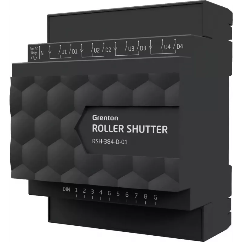Grenton RSH-384-D-01 modulo di controllo tapparelle a 4 canali (guida DIN, TF-Bus)