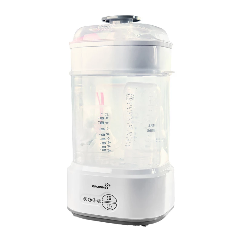 Grownsy sterilizzatore per biberon con asciugatore (grigio)