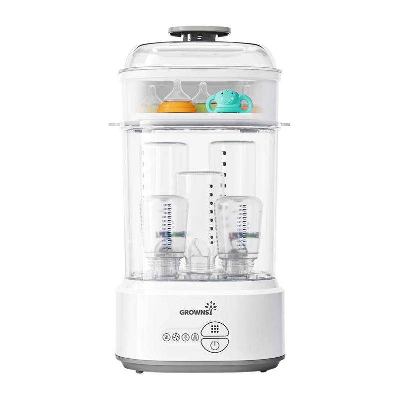 Grownsy sterilizzatore per biberon con asciugatore (grigio)