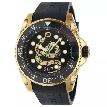 Gucci Dive orologio da uomo YA136219 45mm nero gomma