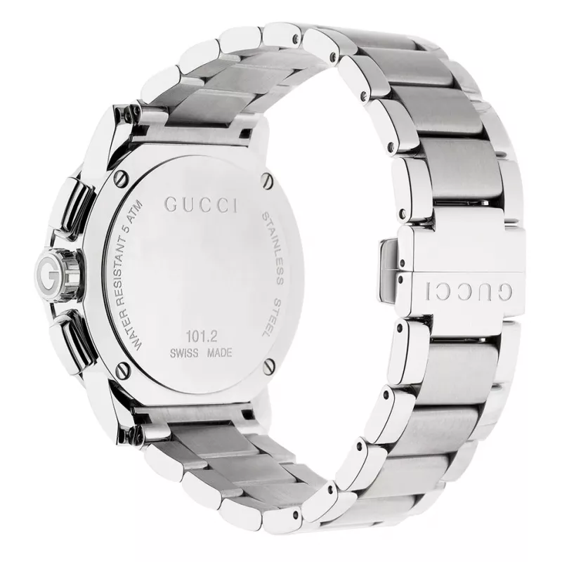 Gucci G-Chrono orologio da uomo YA101204 44mm acciaio inox quadrante nero cronografo data